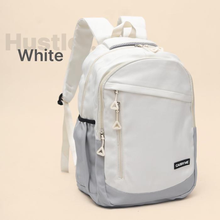 Gambar Carry Me - Hustler & Bustler Backpack / Ransel Pria Wanita / Ransel Sekolah Kuliah Kerja Traveling - white dari CARRYMEINDONESIA undefined Tokopedia