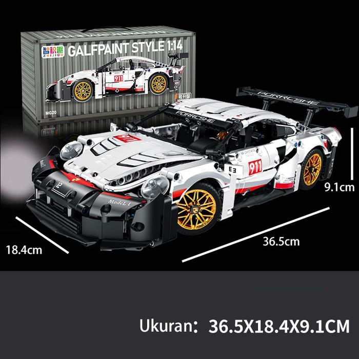 Gambar JH TOYS MALL Blok Susun Mobil Porsche Skala 1:14 Mainan Pendidikan Hobi Bermain Anak-anak - 911-Putih dari JIHUI TOYS MALL Kota Bekasi Tokopedia