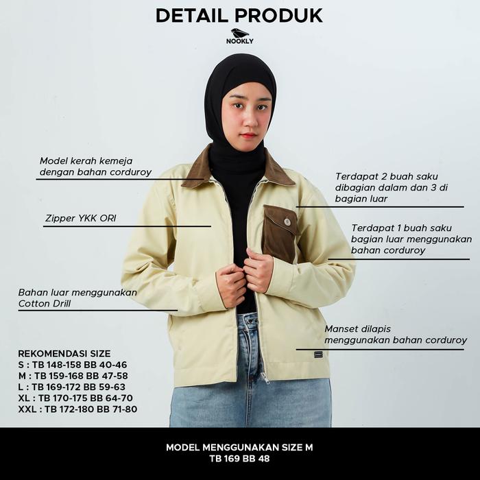 Gambar Nookly - Work Jaket Morgan 2.0 - Jaket Hijab Outer Wanita - Cream dari Nookly undefined Tokopedia