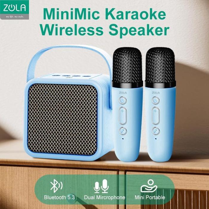 Promo Zola Speaker Microphone Karaoke Set Bluetooth Mini Portable Full ...