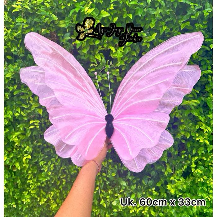 Gambar Bunga Giant Flower Bunga Hiasan Kain Organdi Model Kupu Kupu Dekorasi Pelaminan ukuran 60cm x 33cm - Pink, 60cm x 33cm dari AYU JAYA DECOR undefined Tokopedia