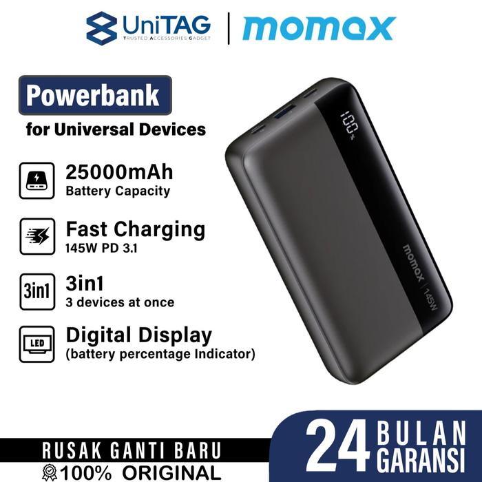 Gambar Powerbank for Macbook iPhone Samsung iPad 25000mAh Momax 1-Power Ultra PD 145W Quick Fast Charging - Powerbank dari UniTAG Store undefined Tokopedia