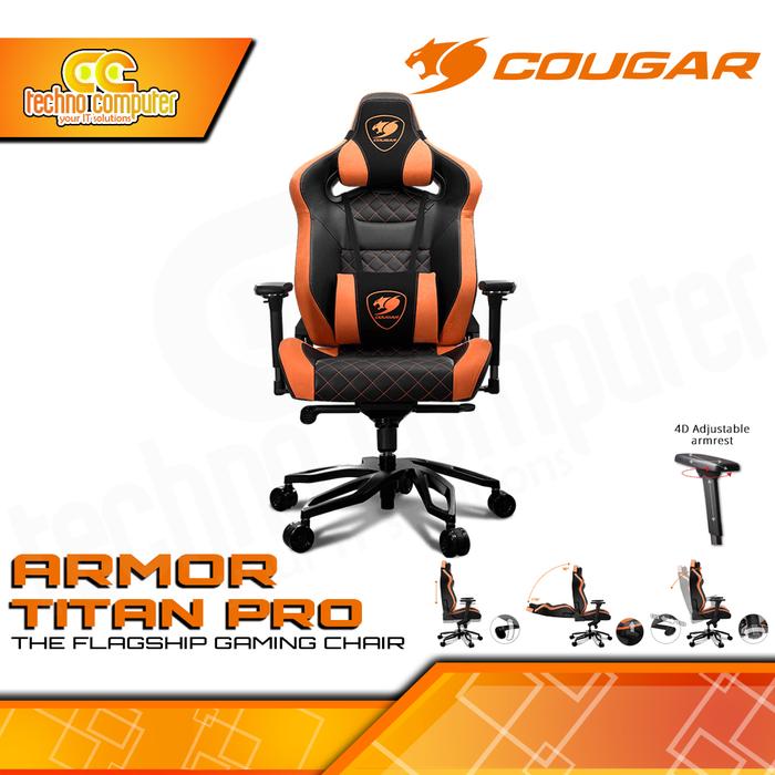 Gambar KURSI GAMING COUGAR ARMOR TITAN PRO The Flagship Gaming Chair - Orange dari Techno Computer Bali undefined Tokopedia