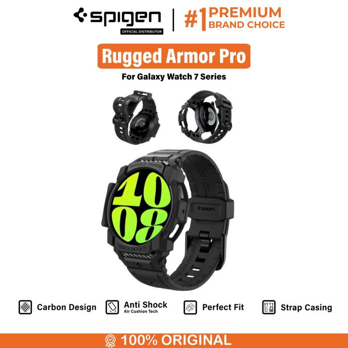 Gambar Case Strap for Samsung Galaxy Watch 7 44mm/40mm Spigen Rugged Armor Pro Softcase Cover Anti Shock Casing - Black, 44mm dari Spigen Indonesia undefined Tokopedia