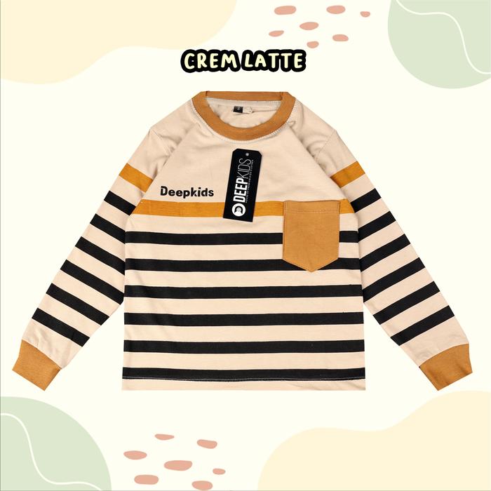 Gambar DEEPKIDS Baju Kaos Anak Lengan Panjang Motif Salur Saku Bahan Cotton 30s Usia 1 2 3 4 5 6 7 8 9 10 11 12 Tahun | Kaos Anak Laki Laki | Kaos Anak Tangan Panjang Premium - TPGS CremBlackLatte, S dari RZ Clothing KIDS_NEW undefined Tokopedia