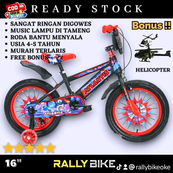 Gambar Sepeda anak umur 4 5 tahun roda 4 ukuran 16 inc murah dari Ts Rally Bike undefined Tokopedia