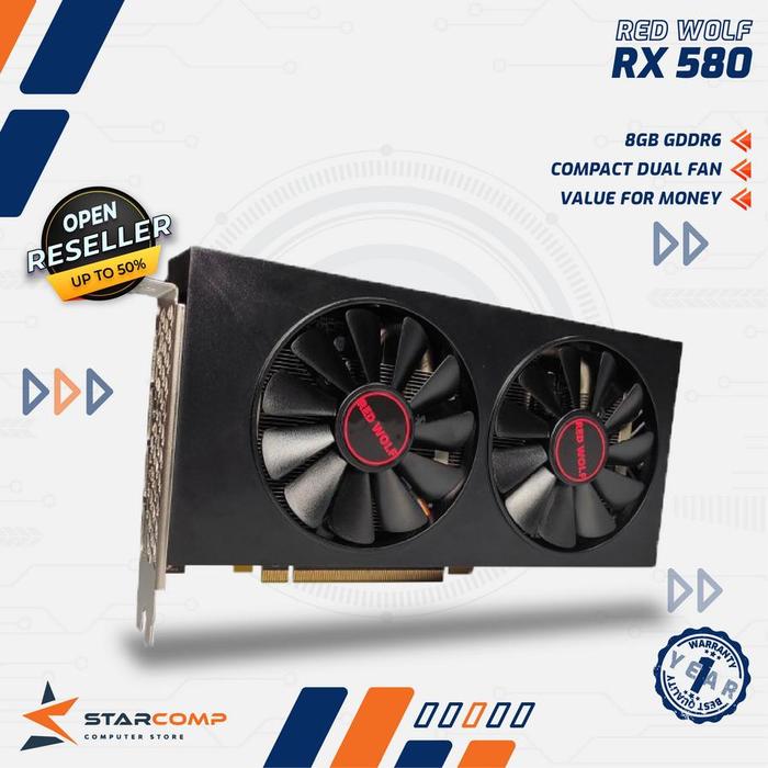 Gambar RED WOLF Radeon RX 580 8GB GDDR5 VGA RX580 DDR5 Graphic Card dari Starcomp Solo undefined Tokopedia