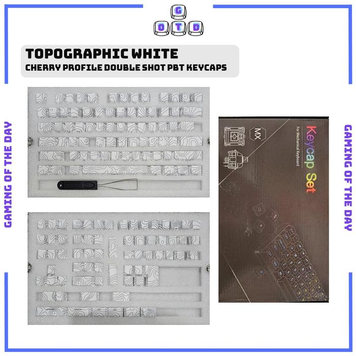 Gambar Topographic Keycaps Side Letter by GOTD Cherry PBT Double Shot Cherry Profile Keycaps - White dari Gaming of the Day undefined Tokopedia