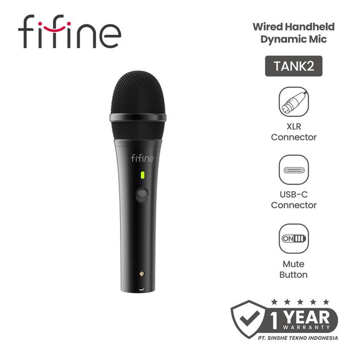 Gambar Fifine Tank2 / Tank 2 Microphone Dynamic XLR + USB-C – Podcast Karaoke Streaming PC dari ST-Toms.co undefined Tokopedia