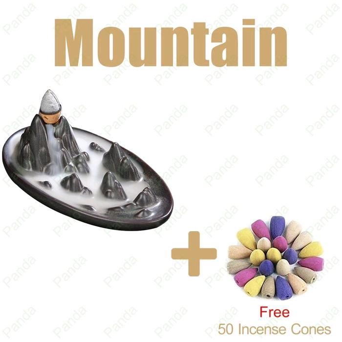 Gambar Arus balik pembakar dupa Dupa kerucut 50PCS Tempat dupa kerucut Tempat bakar dupa keramik Pembakar dupa backflow Kerucut aroma Backflow Incense Burner [Stok&Pengiriman Cepat] - mountain dari vandoshop88 undefined Tokopedia