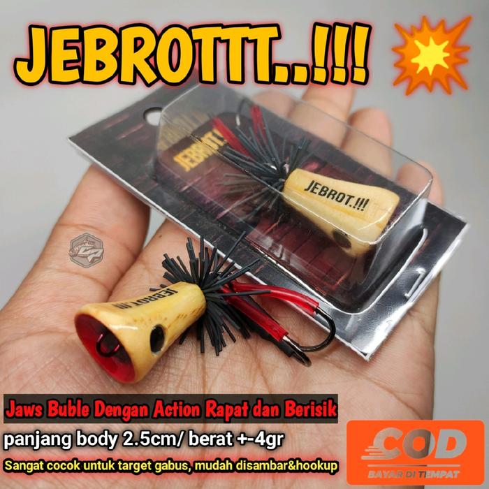 Gambar JAWS JEBROT / JAWS BUBLE / JAWS GEOL 2,5CM / umpan casting Gabus / Jump Frog dari GARNIS PANCING undefined Tokopedia