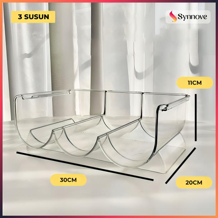 Gambar Tempat Tumbler Acrylic 3 Holder Tempat Penyimpanan Botol Minum Bottle Organizer Rak Botol Minum Susun - 3 Holder dari Synnove Indonesia undefined Tokopedia