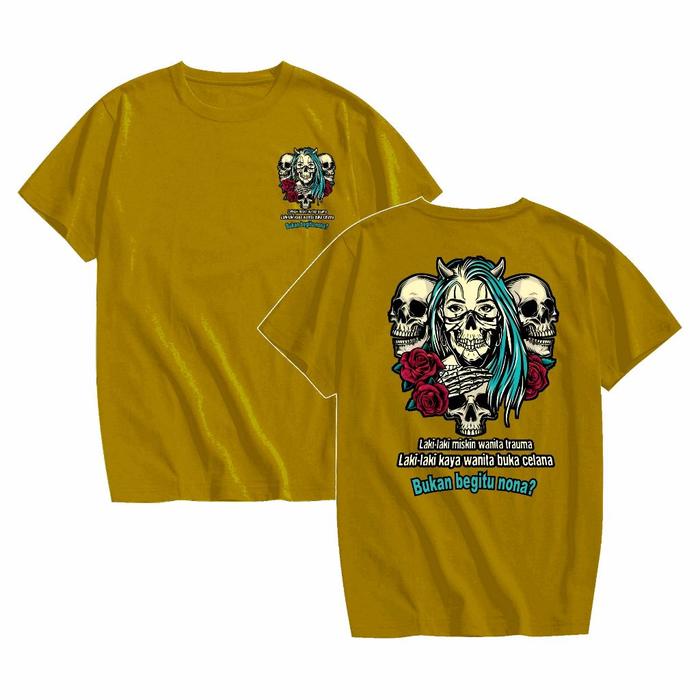 Gambar TOP KAOS ATASAN LAKI LAKI MISKIN CEWEK TRAUMA, KAOS DISTRO - KUNING KUNYIT, XL (DEWASA) dari TOP KAOS OBLONG undefined Tokopedia