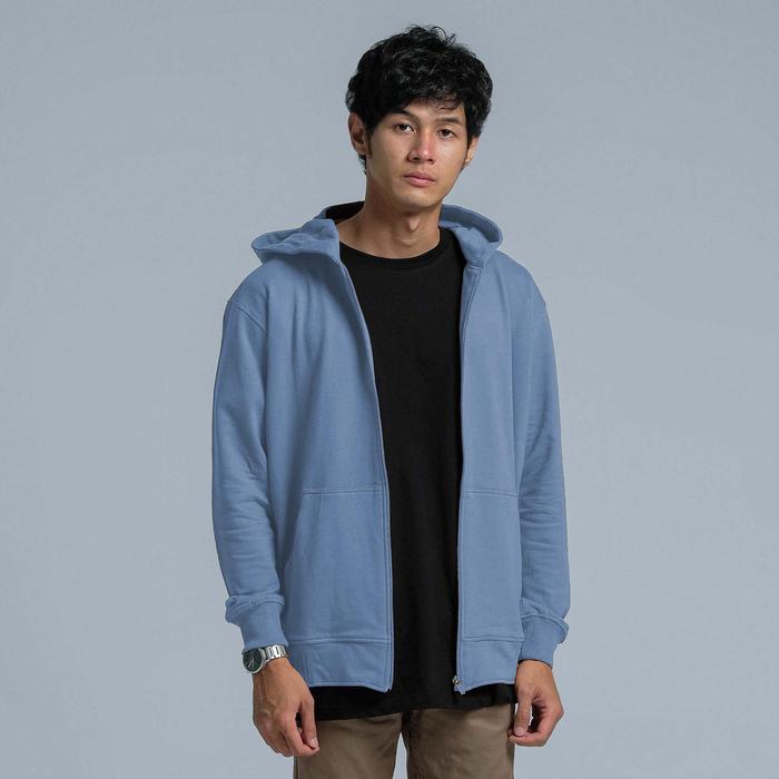 Gambar Outerwear Unisex JB Hoodie Zip Bary Dusty Blue - Dusty Blue, S dari JB Stay Classy undefined Tokopedia