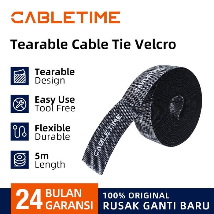 Gambar CABLETIME Kabel Winder Nylon Blended Clip Earphone Holder Cord - CV2B, 2M dari Inprotek Kota Administrasi Jakarta Barat Tokopedia