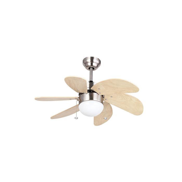 Gambar Mt Edma 30in Pilot Kipas Angin Lampu Plafon Motor Ac dengan Tarikan Rantai 3 Kecepatan dilengkapi dengan fitting bohlam lampu E27 Ceiling Fan - Brushed Nickel dari Rumah Dekor Pratama undefined Tokopedia