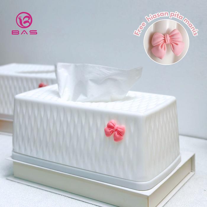 Gambar BAS tempat tisu lucu kotak tissue box tisu persegi - PUTIH dari BAS Indonesia undefined Tokopedia