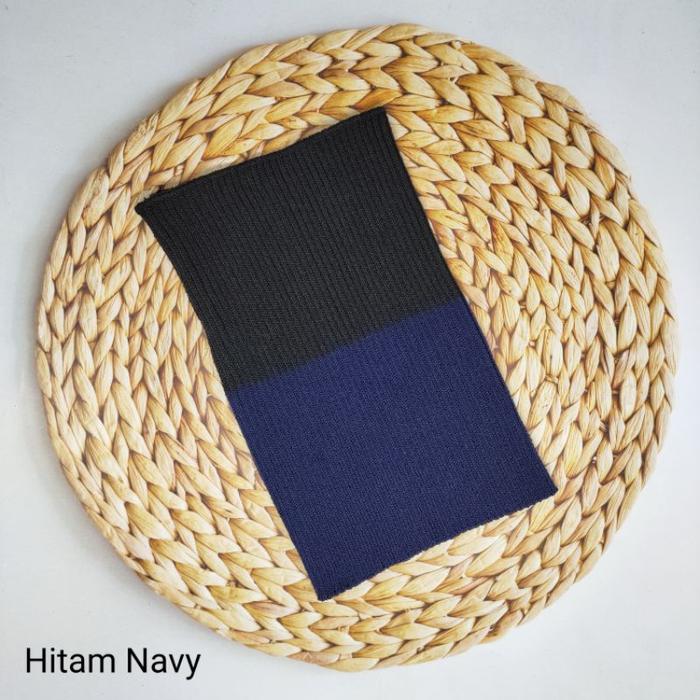 Gambar rayon Ciput Rajut Premium Anti Pusing & Murah - Warna Salur - Kerudung, Manset, Turki, Arab Daleman Hijab inner budeg kaos Cepol Tali iket cepol turki dalaman jilbab geser muka bulat - Hitam - Navy, Bandana Ciput dari SafaFashions undefined 3 Tokopedia