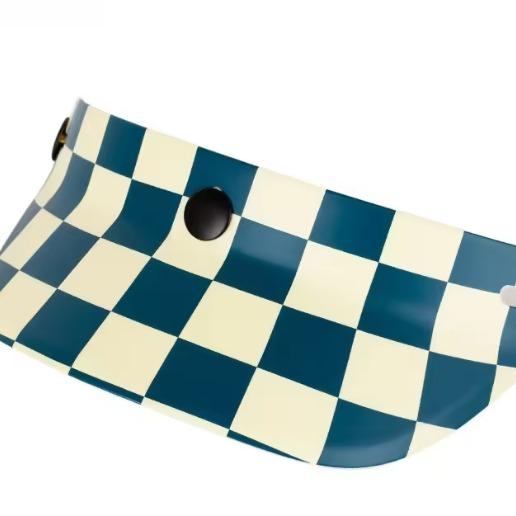 Gambar CHECKERED Visor Pet helmet helm kotak universal Japan - BLUE dari skuterkoloni undefined Tokopedia
