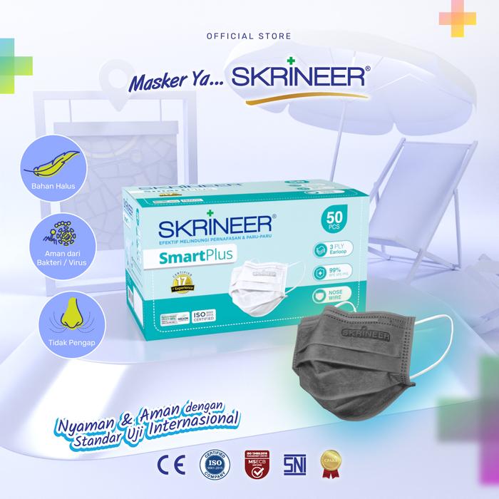 Gambar Skrineer Smart Plus Earloop 50 GreenBox - Dark Grey dari Masker Skrineer & Diapro undefined Tokopedia