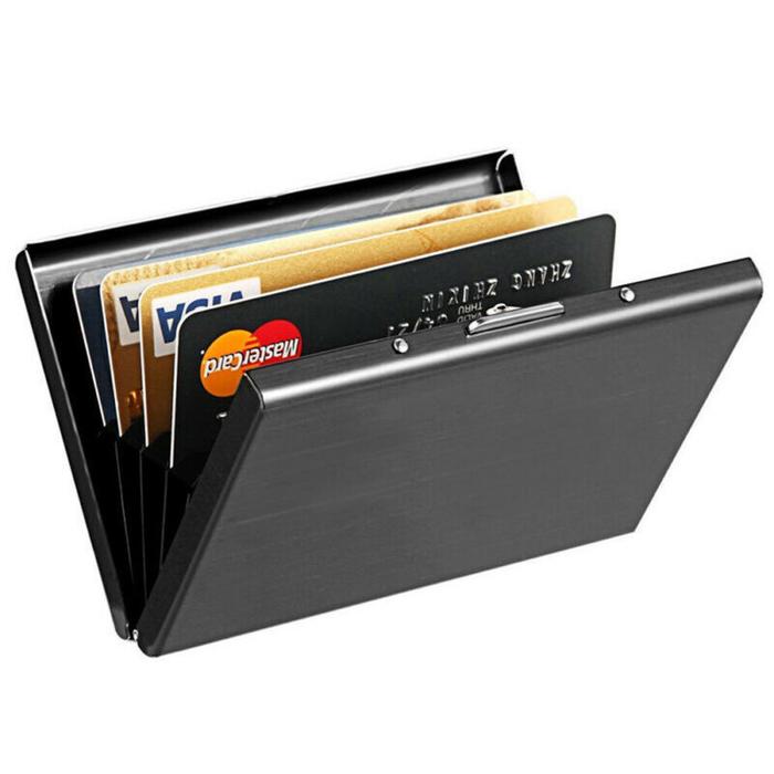 Gambar 【COD】FEXON 6/10 Slot Dompet Kartu Slim Aluminium Kartu Atm Dan Kredit Untuk Pria Dan Wanita Anti Gores Benturan Dan Magnet - 6 slot kartu dari Merapi Magic undefined Tokopedia
