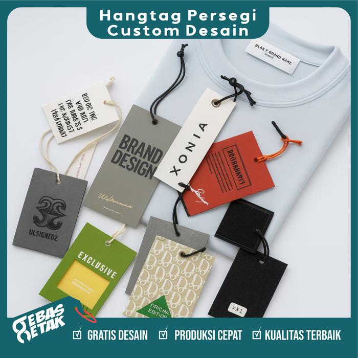 Gambar [100 PCS] Cetak Hangtag Hang Tag Baju Custom Desain Satu Sisi Label Kaos Celana Pakaian Model Persegi Murah dari Bebascetak undefined Tokopedia