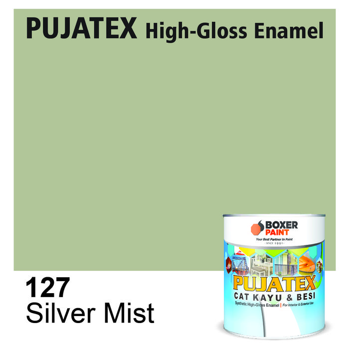 Gambar Cat Kayu & Besi Premium PUJATEX Synthetic High-Gloss Enamel (5 LT) Kaleng Paint - 127 Silver Mist dari Boxer Paint Official Store undefined Tokopedia