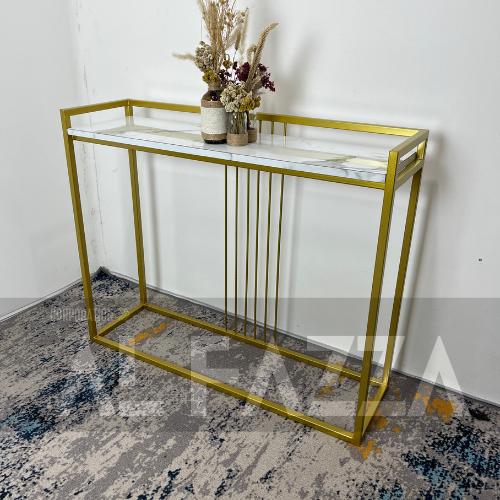 Gambar Meja konsul ALEXA Minimalis Bahan Besi Hollo Panjang 100cm dengan Top Table Blokboard HPL Motif Marbel - Furniture - RANGKA HITAM, PUTIH MARMER dari AL Fazza. co undefined Tokopedia