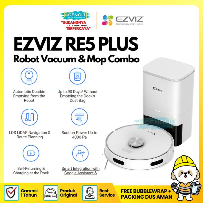 Gambar Ezviz RE5 Plus Robot Vacuum & Mop Combo Smart Vacuum Cleaner dari Cengli Store undefined Tokopedia