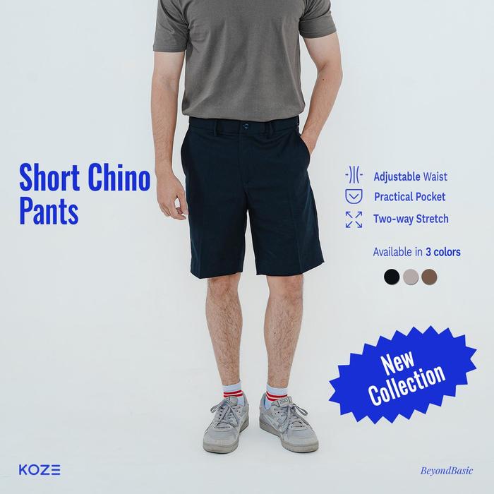 Gambar KOZE Short Chino Casual All Color - Celana Pendek Pria Chino Santai Nyaman Semua Warna - BLACK, L dari koze shop undefined Tokopedia