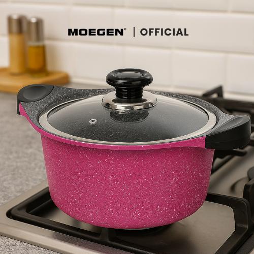 Gambar MOEGEN Casserole / Stock Pot 24cm Granite Series - PINK dari Moegen Indonesia undefined Tokopedia