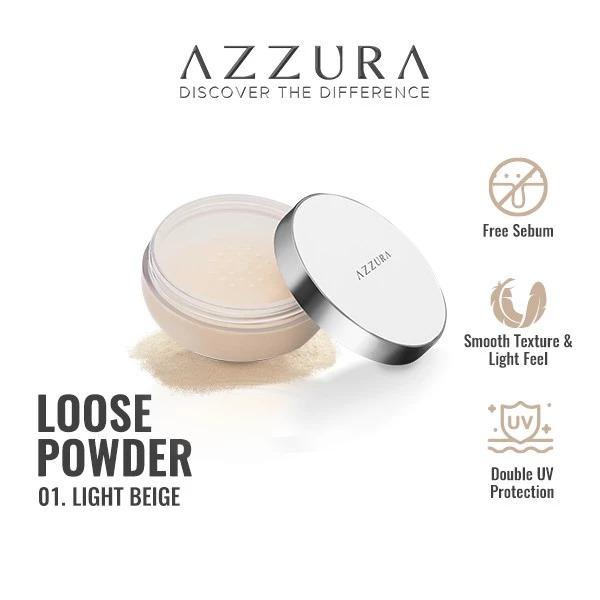 Gambar AZZURA Loose Powder | Fresh Look | Double UV Protection | Amazonia & Clay | Bedak Tabur - 01 Light Beige, Loose Pow  AZZURA dari ABATAGROUP undefined Tokopedia