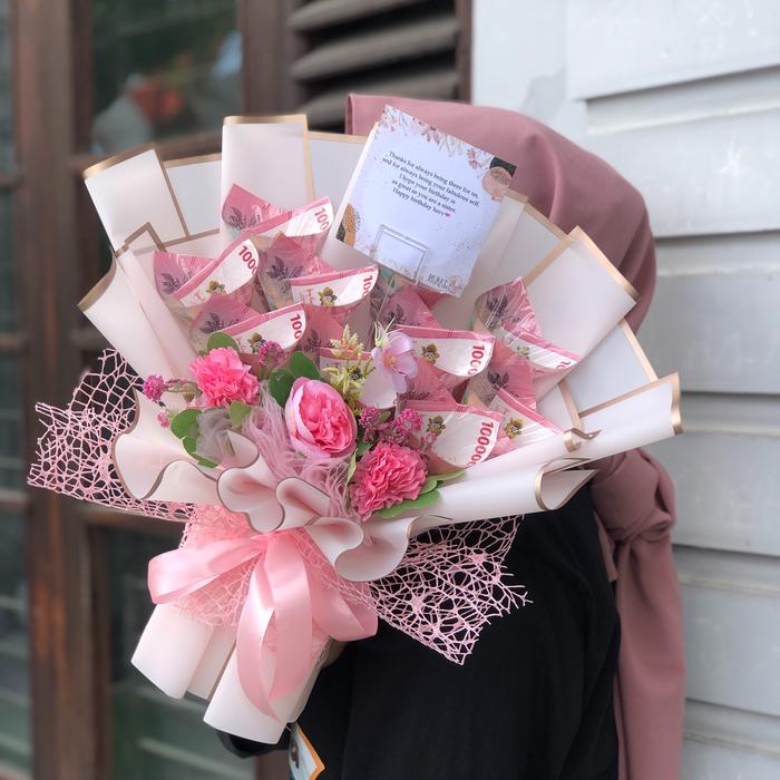 Gambar Hampers Magelang Buket Kerangka Kosong 15 Lembar Free Kartu Ucapan - Bouquet Murah Meriah - Pink dari HAMPERS MAGELANG undefined Tokopedia