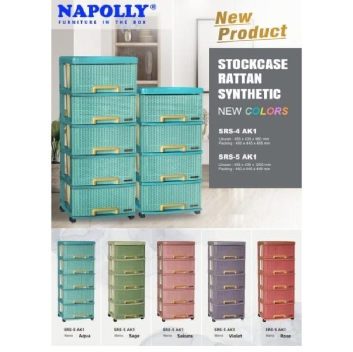 Gambar Lemari Plastik LACI Napolly Container Rotan 5 Susun DAN 4 Susun srs 4 , srs 5 WARNA RANDOM - SUSUN 4 dari DADU MART undefined Tokopedia