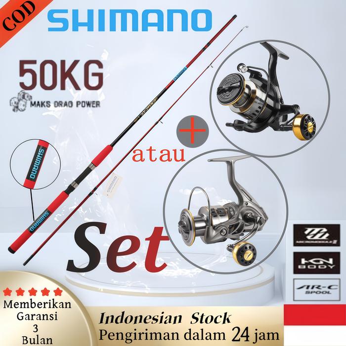 Gambar 2025 Set Joran Pancing SHIMANO Merah Baru 1 Set Joran Pancing Spinning Reel Joran Pancing 1.8-3.0m Joran Pancing Karbon Set Lengkap Perlengkapan Memancing Luar Ruangan - HE Reels, Model 1000-JS, Spinning 180cm/5.9ft dari fishing boy. undefined Tokopedia