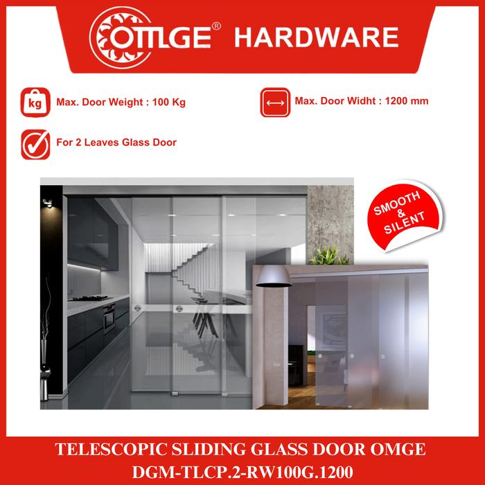 Gambar RW100 Telescopic sliding For Glass Door OMGE DGM-TLCP.2-RW100G.1200 dari OmgeHardware undefined Tokopedia