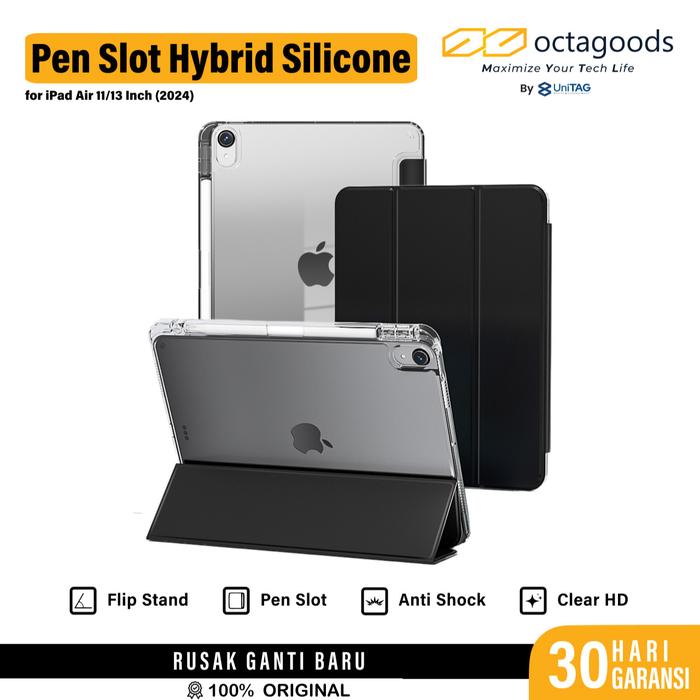 Gambar Octagoods Case for iPad Air 11" inch/13" inch M2 2024 Pen Pencil Slot Hybrid Silicone Matte Cover Casing - Clear, 13" dari Octagoods Official undefined Tokopedia