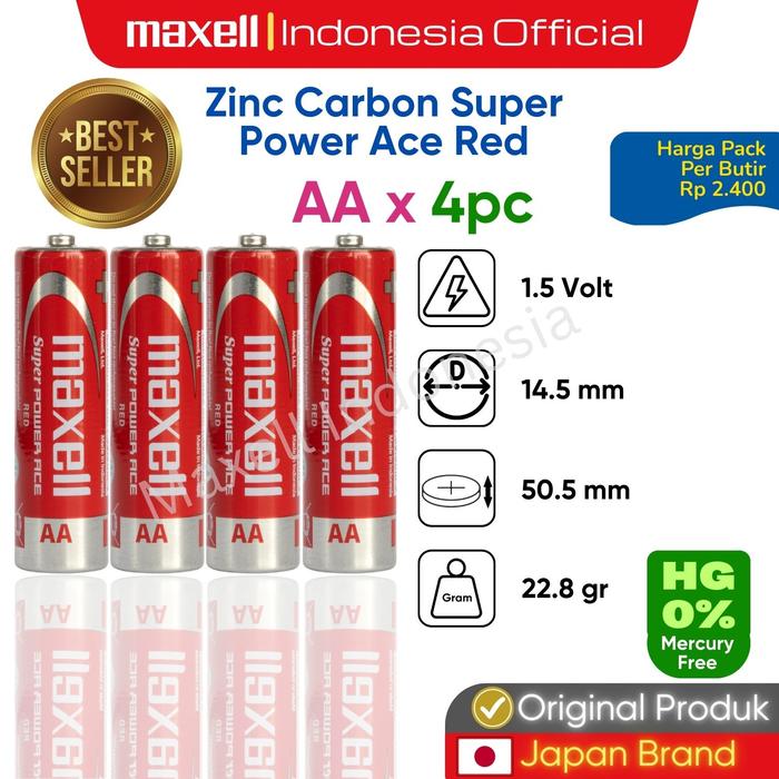 Promo Maxell Battery Zinc Carbon AA (R06), C (R14) Size, D (R20) Size ...