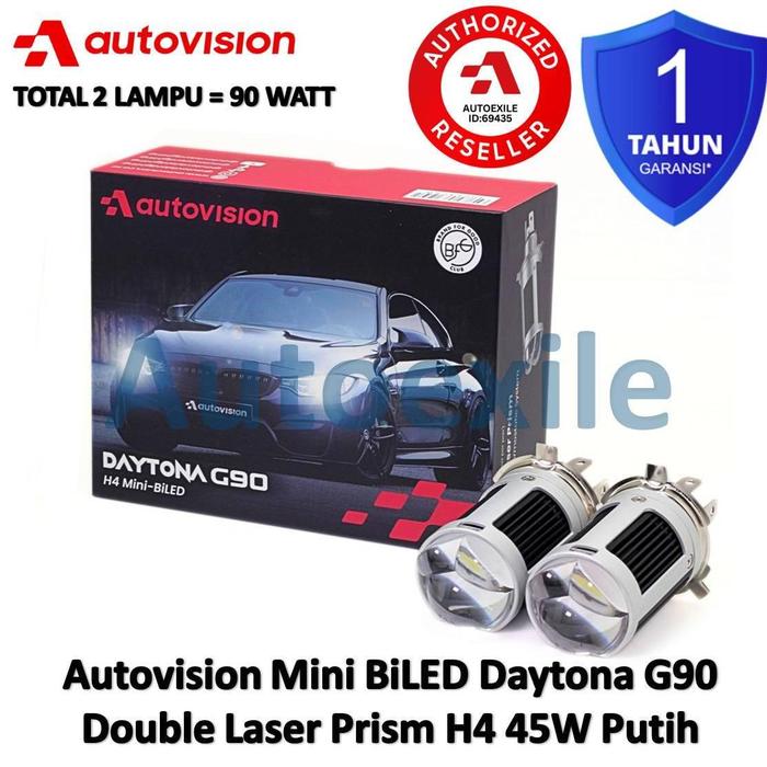 Gambar Autovision Mini BiLED Daytona G90 H4 Putih 6000K Lensa Double Laser Prism Projector Projie LED Original Garansi Lampu Depan Mobil - Putih dari Autoexile undefined Tokopedia
