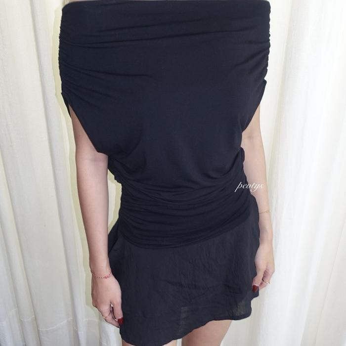 Gambar [PEOTYS] ERICA TOP one shoulder - Hitam, S-M dari Peotys stuff undefined Tokopedia