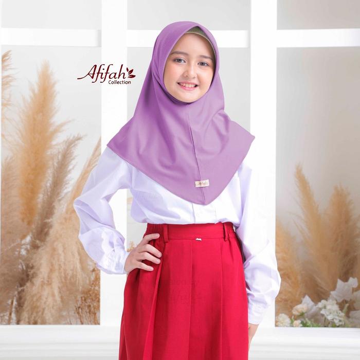 Gambar Bergo hamidah Jilbab Instant Hijab size S Anak SD Kerudung Sekolah P1 - Lavender dari Afifah Collection_NEW undefined Tokopedia