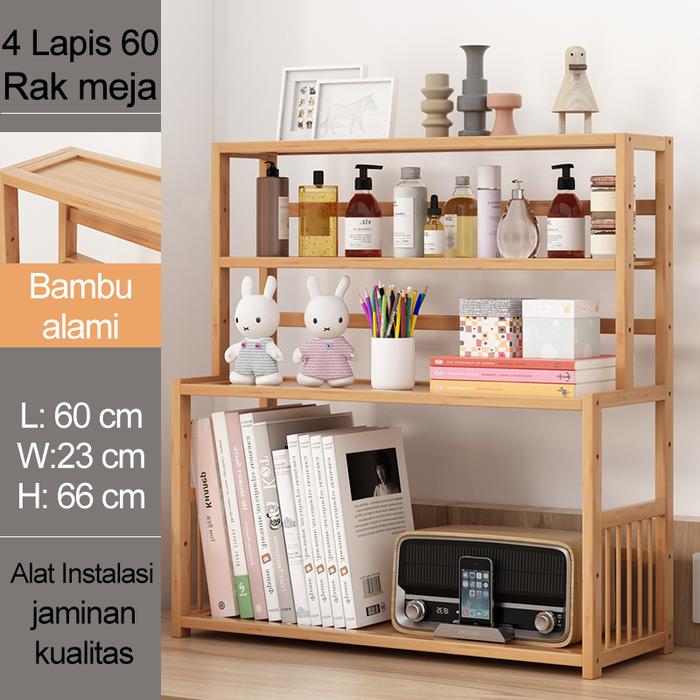 Gambar LOVE Rak Buku Meja Minimalis - Organizer Multifungsi, Mudah Susun & Dekorasi Ruang Kerja Rak Organizer Dapur MULTIFUNGSI! Simpan Bumbu, Piring, Panci, Kecap, Skincare & Bayi - Hemat Ruang, Mudah Susun - 4 Tier-60cm-01 dari LOVELY HOME1 undefined Tokopedia