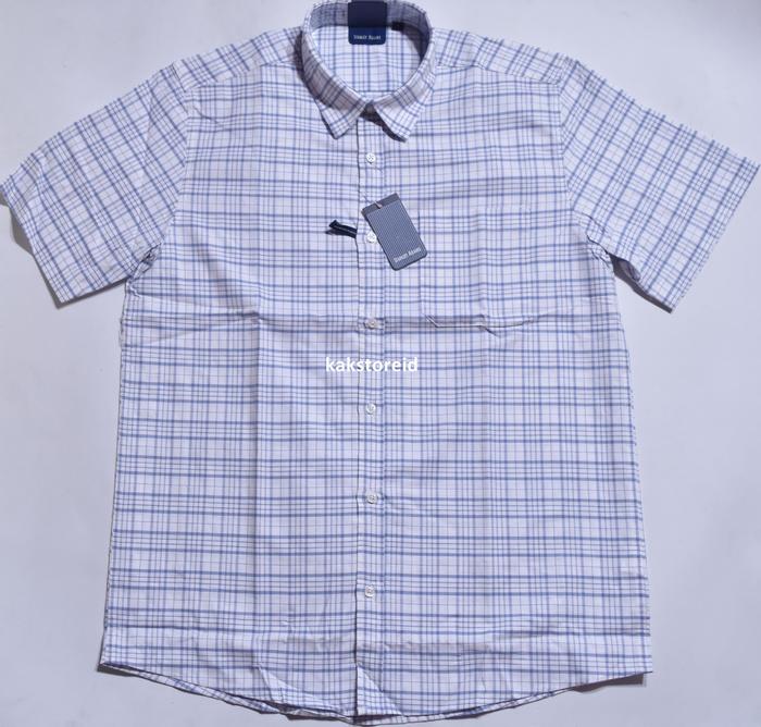 Gambar Kemeja Pria Formal STANLEY ADAMS Lengan Pendek Putih Garis Biru Reguler SAR 300 #Kemeja Murah Casual Panjang - 15 Reguler dari kakstoreid undefined Tokopedia