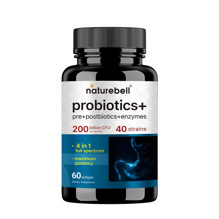 Gambar NatureBell Probiotik 200 Miliar CFU dengan Campuran Prebiotik & Enzim - Mendukung Keseimbangan Pencernaan & Fungsi Kekebalan - 60 Kapsul Lunak - 60 kapsul dari NA Suplemen Nutrisi undefined Tokopedia