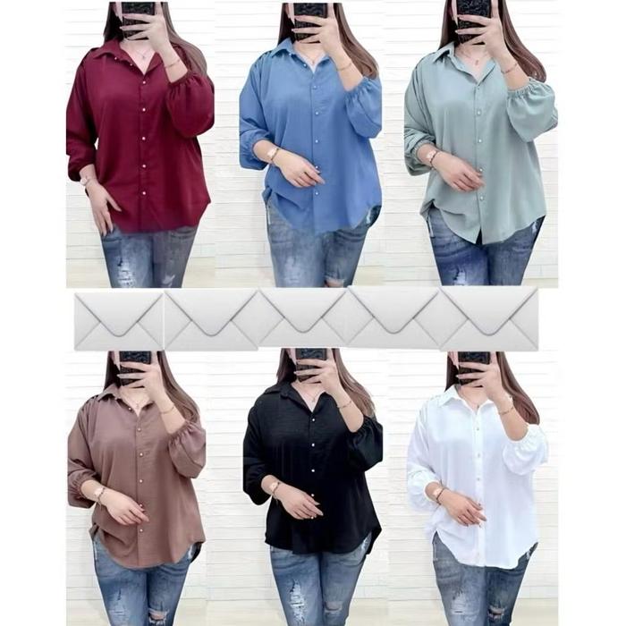 Gambar Kemeja Ceisya Shirt bahan Cringkle AirFlow // Kemeja Lengan Panjang Cringkle // Atasan Wanita Cringkle // Daily Top Blouse - RANDOM, XXL dari pour vous fashion undefined Tokopedia