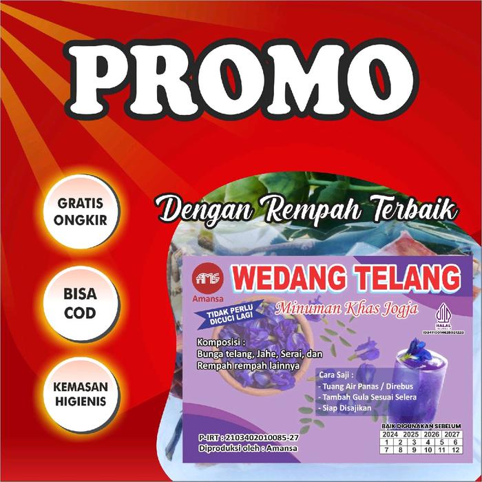 Gambar Amansa Wedang Telang Uwuh Komplit Gula Batu Jahe Serai Herbal Original Minuman Tradisional  Tea Khas jogja Harga Perpack (isi 10 bks) dari Amansa Shop undefined Tokopedia