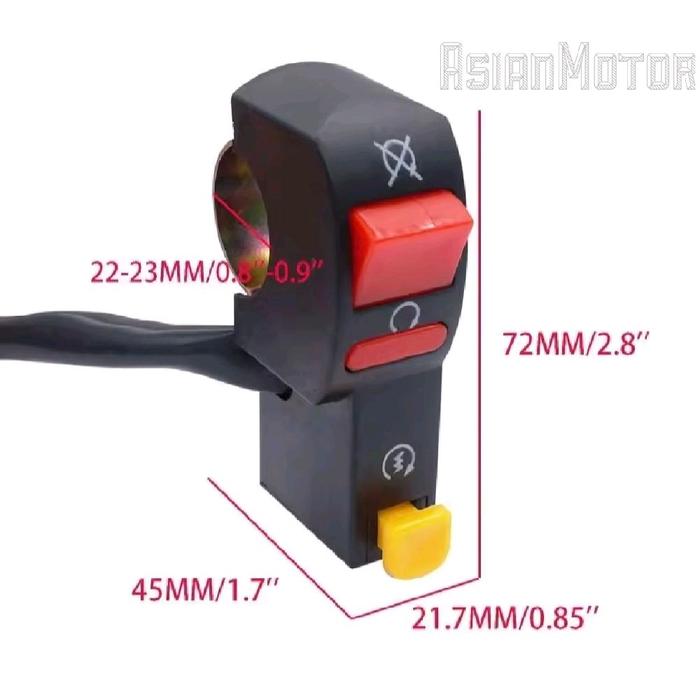 Gambar Saklar Switch Kanan On Off + Tombol Stater Universal Semua Motor - Small dari Asian Motor_NEW undefined Tokopedia