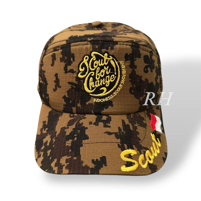Gambar RUHI STORE | Topi loreng pramuka indonesia | Scout Forchange dari Ruhii store II undefined Tokopedia