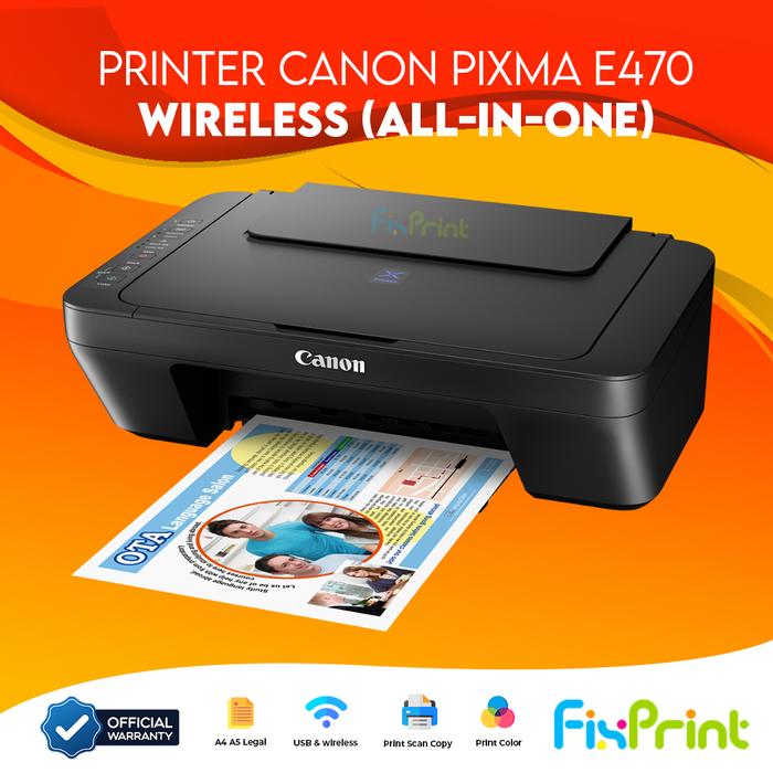 Gambar Printer Canon Pixma E470 Green Hijau MG2570s Wireless E470 E410 Printer Scan FotoCopy A4 + Garansi Resmi Original - E470 Black, Plus Cartridge dari FixPrint Shop undefined Tokopedia
