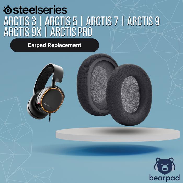 Earpad SteelSeries Arctis 9x Pro Headphone Earcup Pengganti Busa  Leather Foam Headset Replacement Cushion Ear Pad Premium Mesh Black